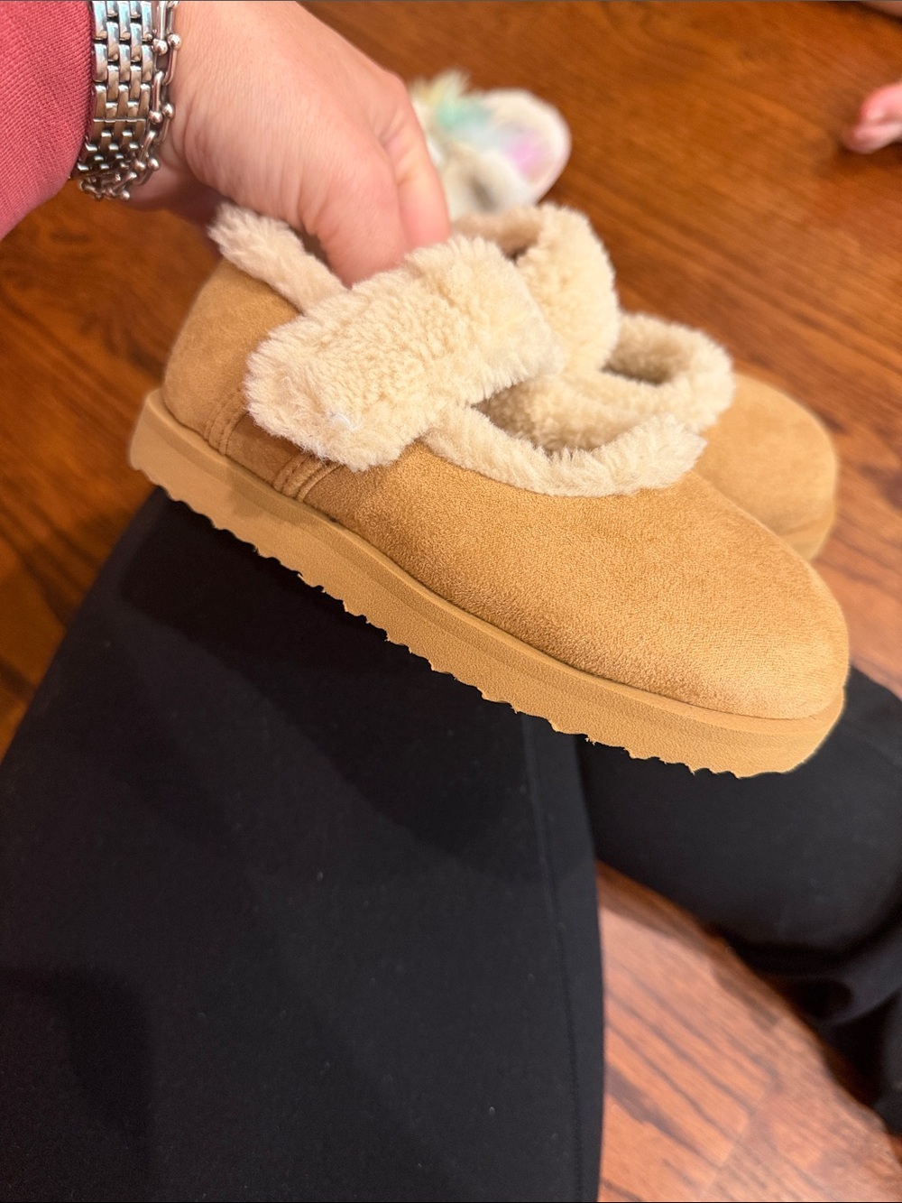 BNWOT ZARA Cozy Tan Faux-Shearling Kids Shoes